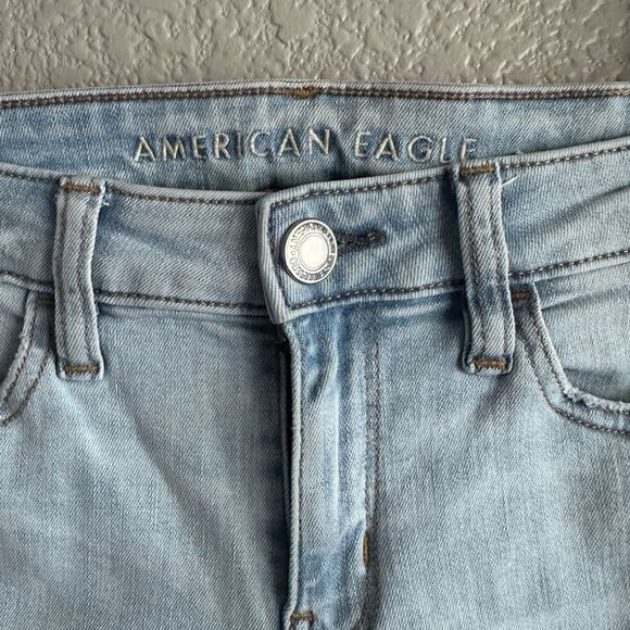 American Eagle Outfitters Light Blue Ripped Skinny Jeans - Picture 3 of 14